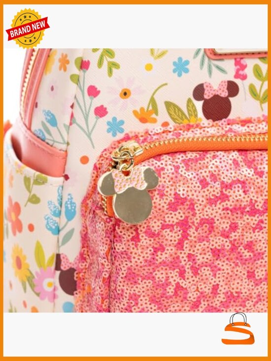 Loungefly Disney Minnie Mouse Springtime Sequins Mini Backpack Faux Leather main image 4